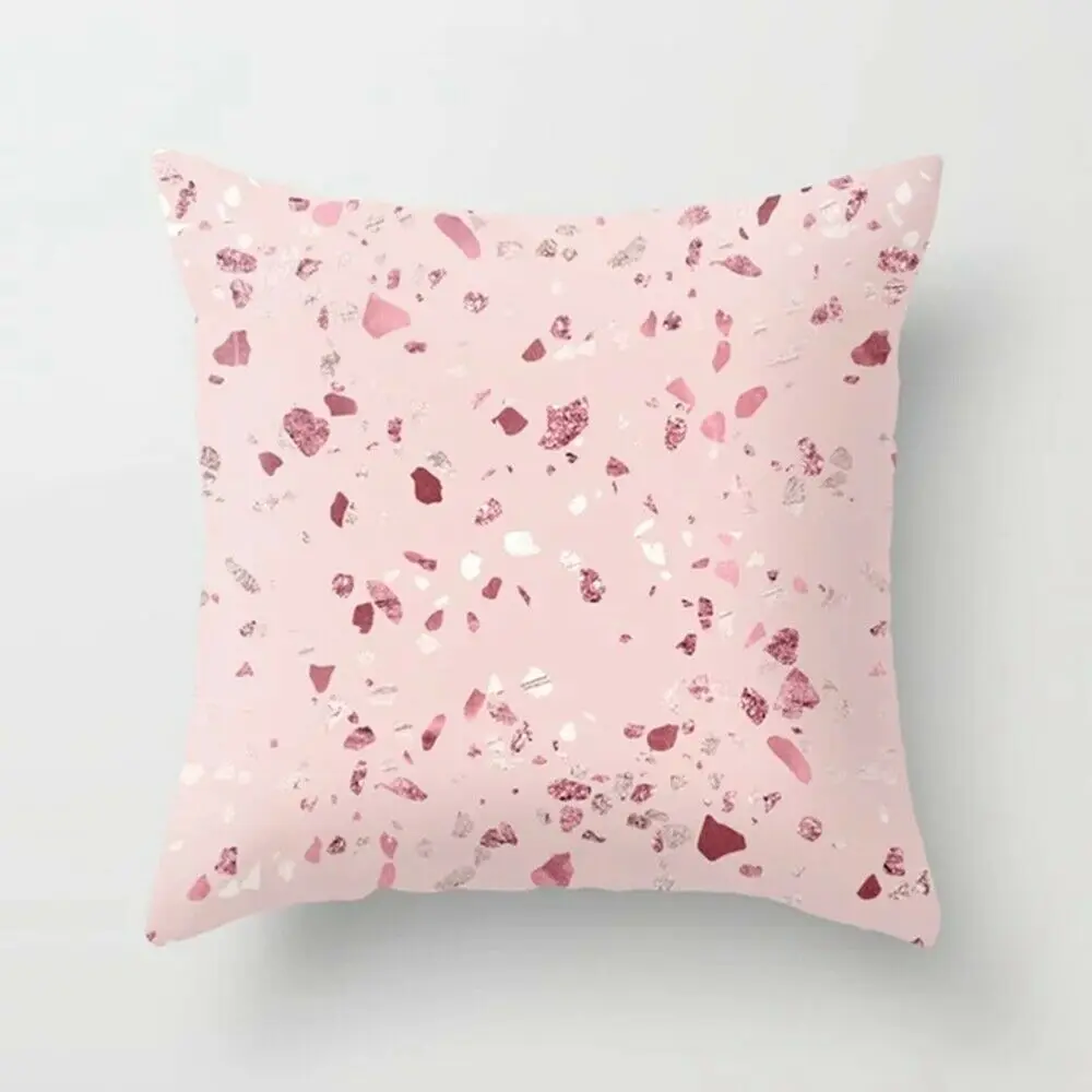 

Peach Skin Square Home Decorative Pink Vintage Geometric Print Throw Square Pillow Case Sofa Bed Waist Cushion Cover