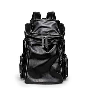 

012118 new hot man fashion PU leather backpack student school bag