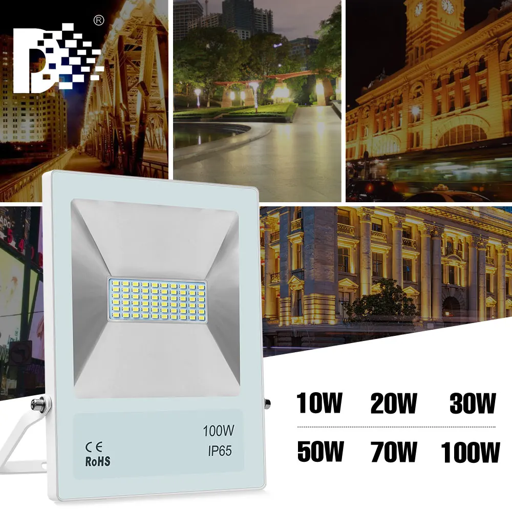 10 Вт 20 Вт 30 Вт 50 Вт 70 Вт 100 Вт светодиодный свет потока ip65 projecteur proyector refletor светодиодный проектор led отражатель для наружного освещения - изображение