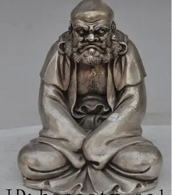 8 &quotТибетский буддистский храм Серебряный Joss Arhat Damo Bodhidharma Dharma статуя Будды | Дом и