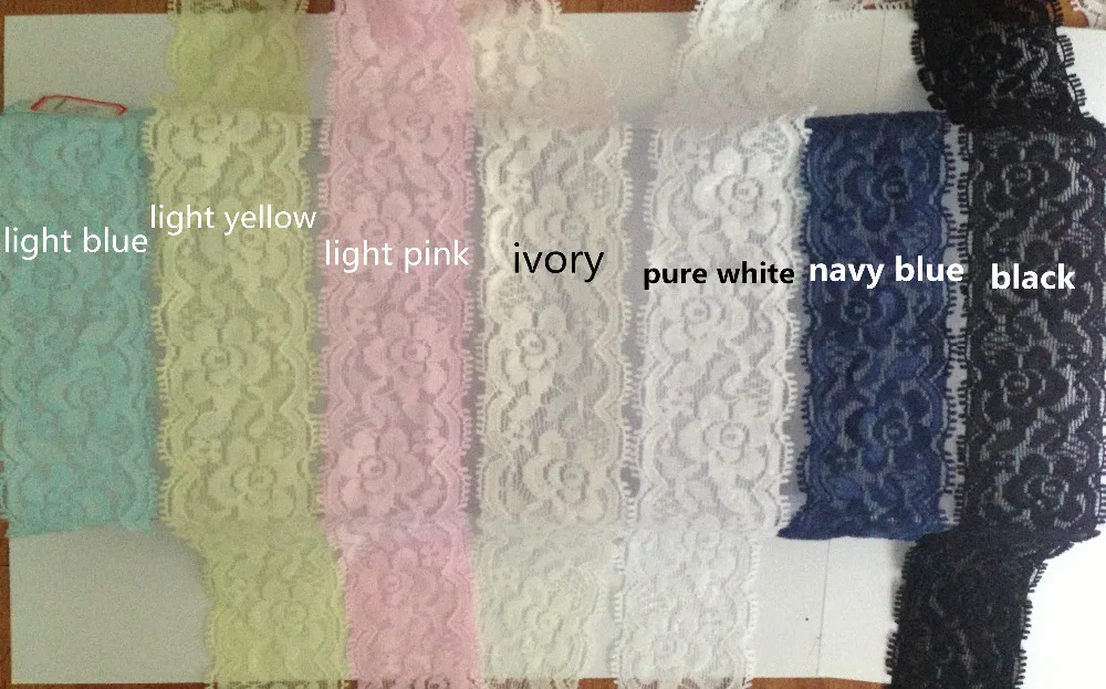 

10meter 21colors 1 4/7" 4cm width elastic stretch lace trim rose flower pattern lovely for Headband , wedding lace . handicraf