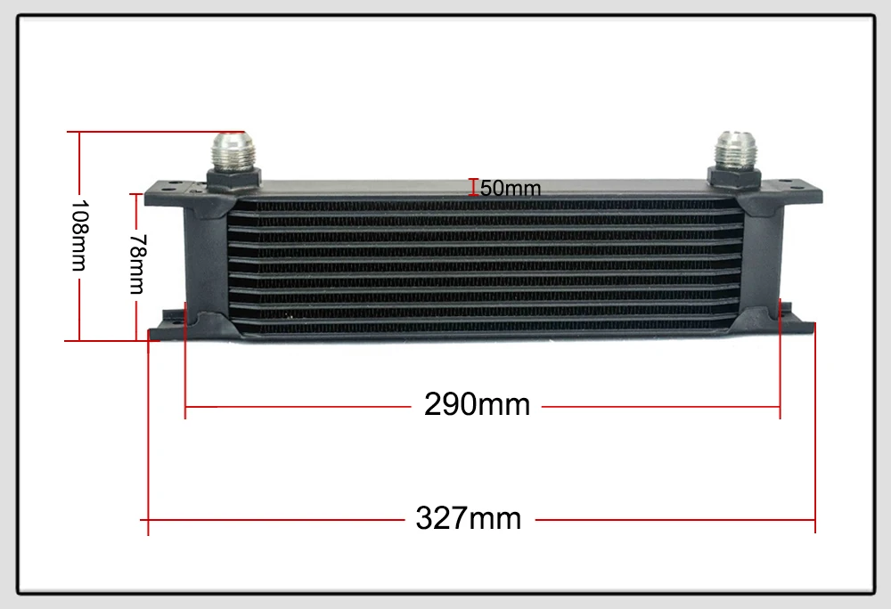 AN10 УНИВЕРСАЛЬНЫЙ 10 рядов масляный радиатор комплект+ Масляный фильтр Сэндвич адаптер+ нейлон нержавеющая сталь плетеный AN10 шланг+ разделитель линии