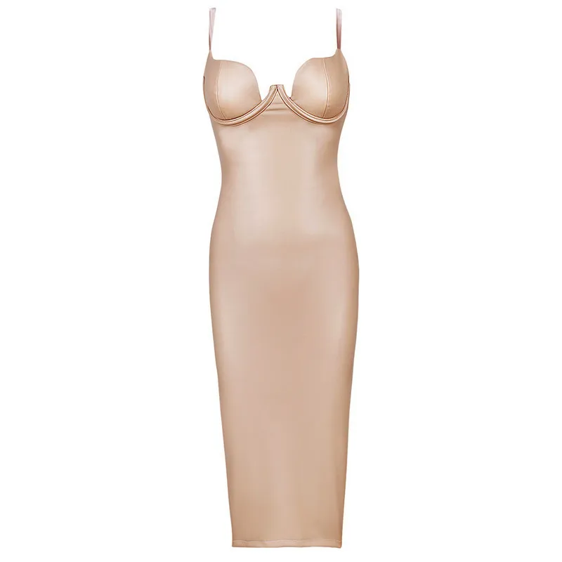 

Free Shipping 2016 Womens New Black Leatherette Bandage Dress Kim Kardashian