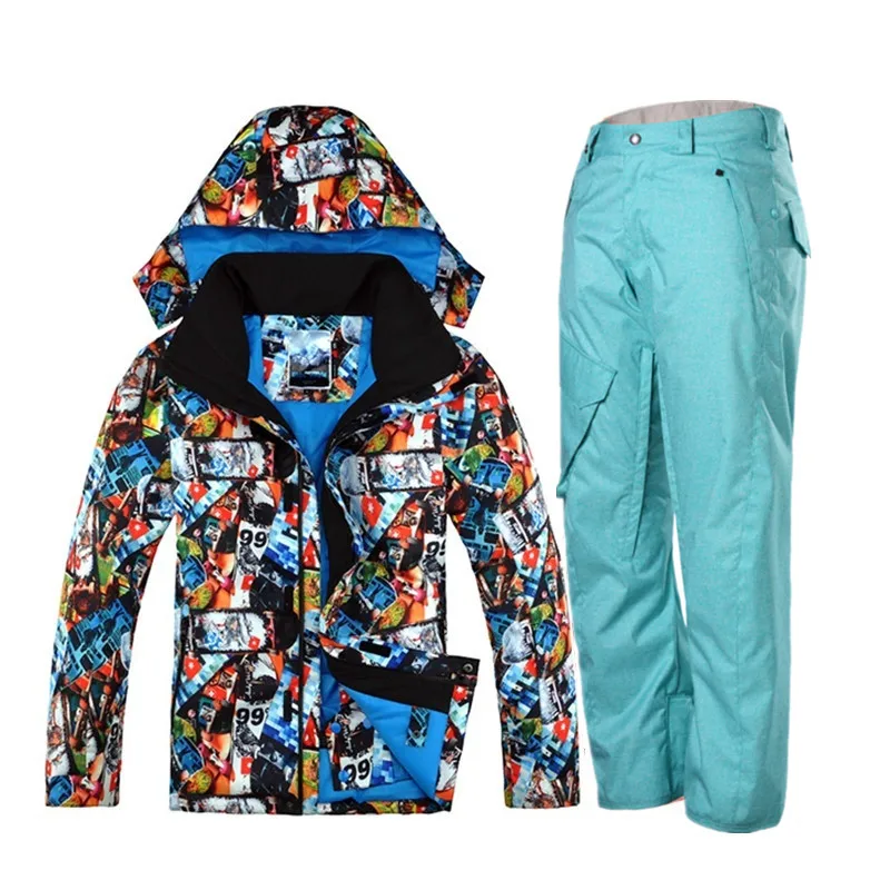 

Gsou mountain skiing suits for men ski jacket snowboard pants waterproof winter ski suits chaqueta esqui hombre warm skiwear