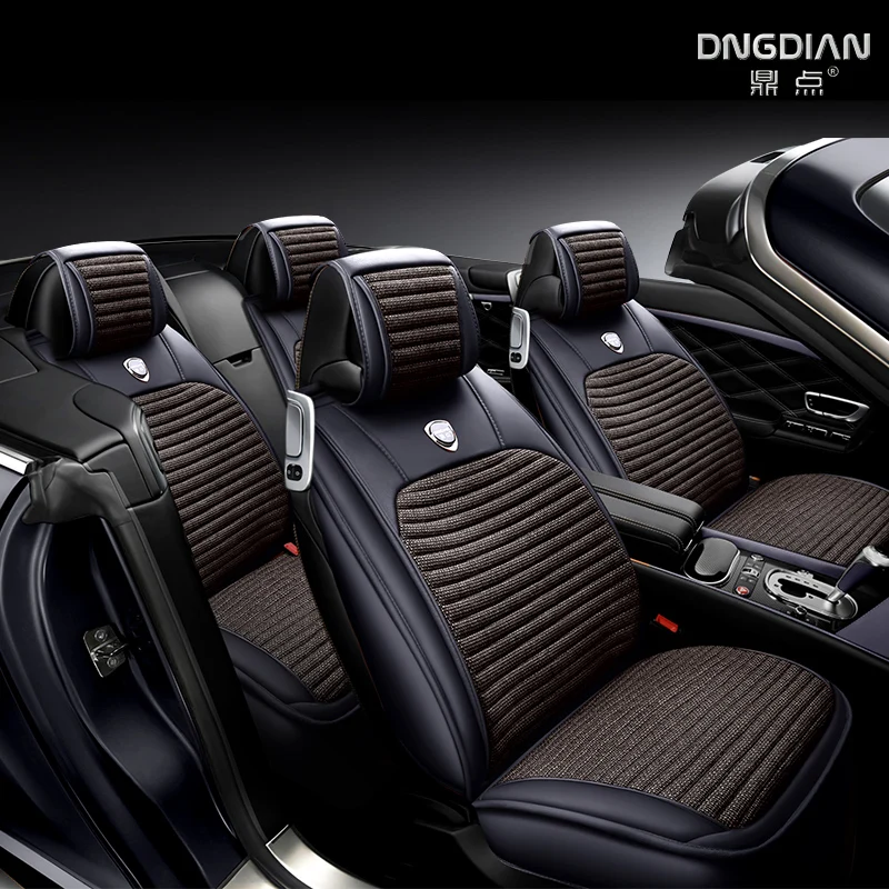 

Car Seat Cover (Front + Rear),New Universal Seat Cushion,Senior Leather Flax,New Car Styling,Car-Styling For Sedan SUV