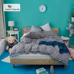 SlowDream Сетчатое постельное белье набор простой стиль серый кровать плоский лист наволочка постельное белье Декор домашнее постельное белье