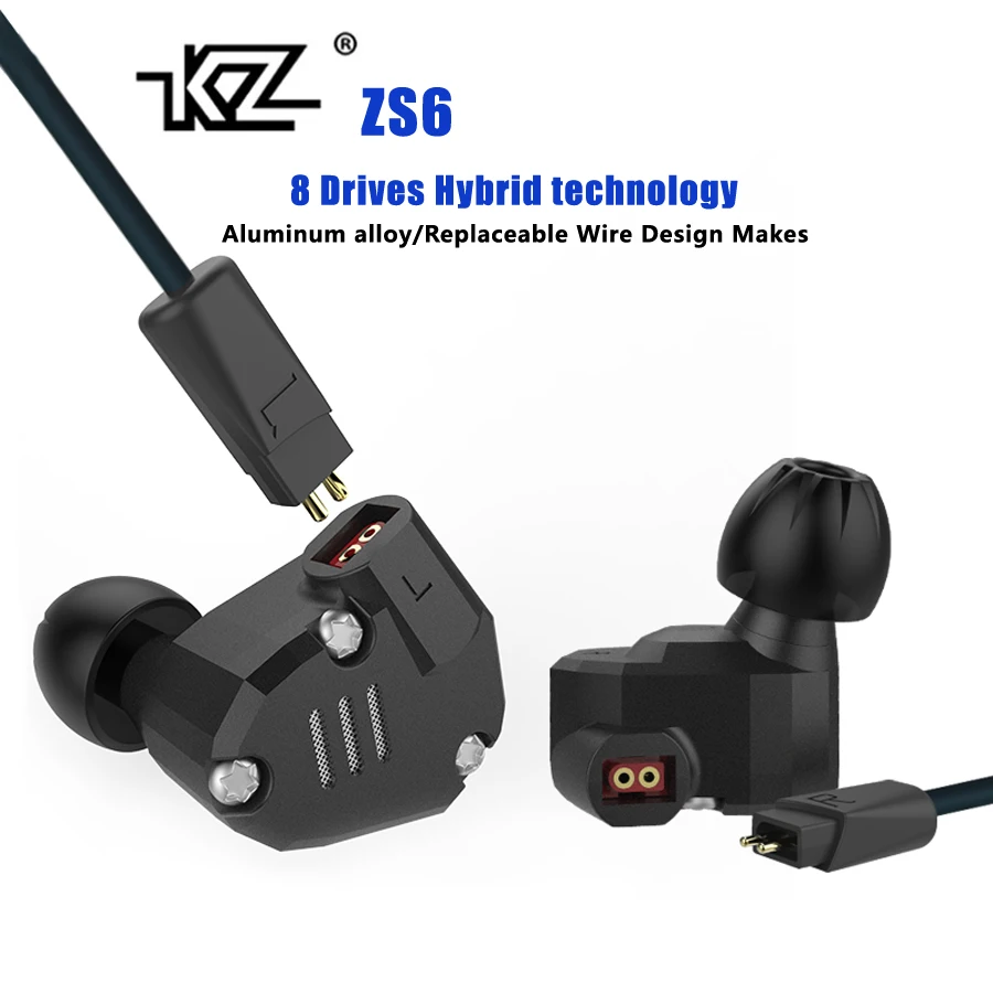 

Original KZ ZS6 2DD+2BA Hybrid In Ear Earphones HIFI DJ Monito Running Sport Earphone Earplug Headset Earbud KZ ZS5 Pro Pre-sale
