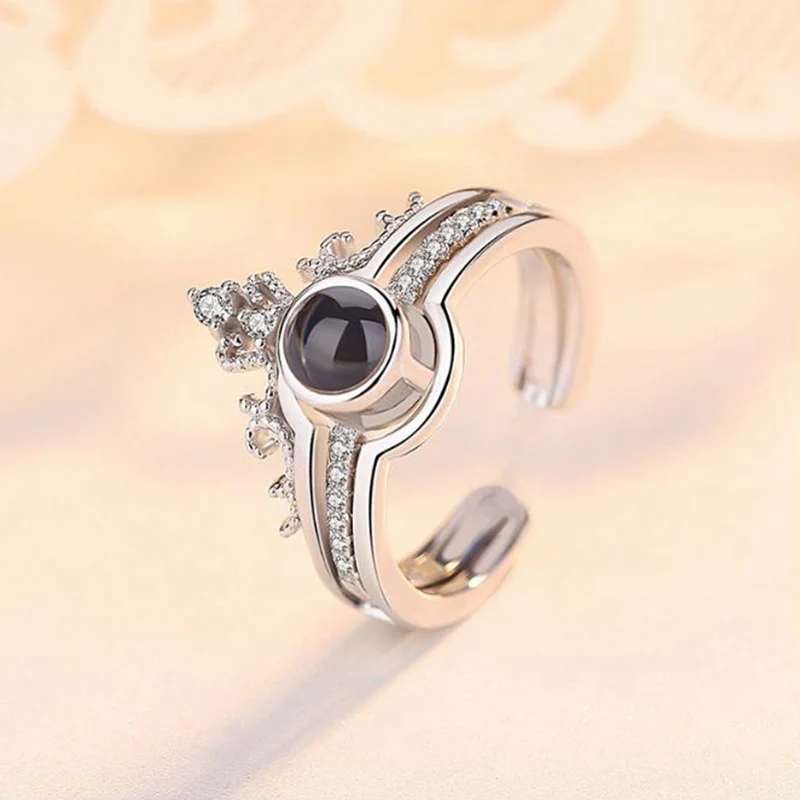 Новое поступление, кольца с надписью I Love You на 100 языках, парные кольца с надписью Love Crown, Модные кольца для помолвки, свадебные кольца, набор для женщин