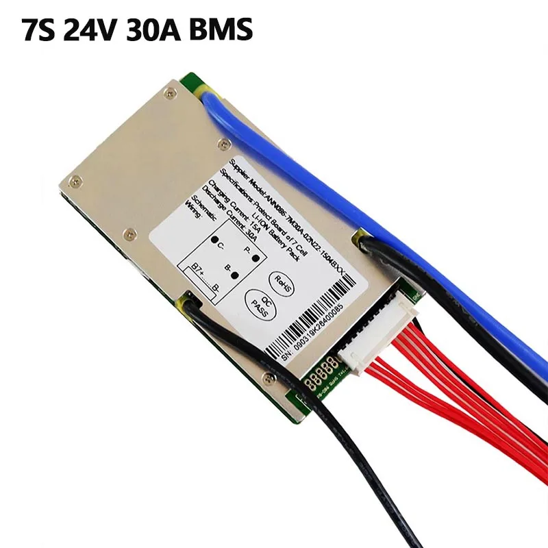 Литий-ионный аккумулятор BMS 7S 24V 15A, 20A и 30A BMS для литий-ионного аккумулятора 24V с функцией сохранения баланса