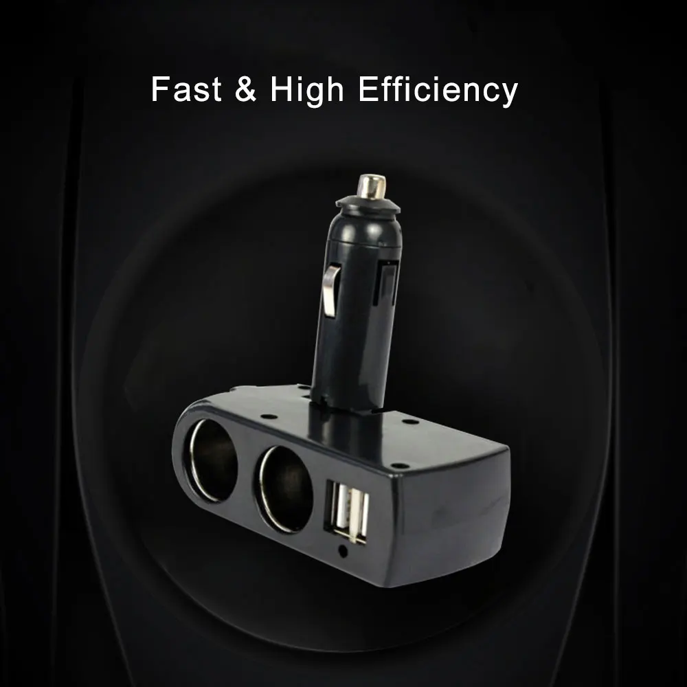 

Universal Car USB Double-head Cigarette Lighter With Drill 12V 24V WF201 Socket Splitter Plug LED Charger Adapter For Phone MP3