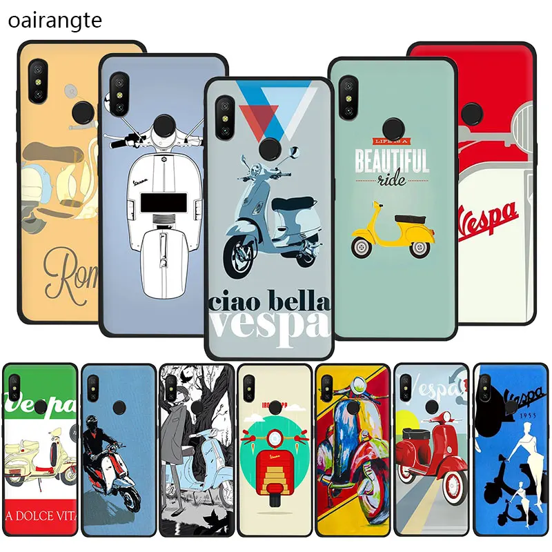 

Vespa Scooter Soft TPU phone cover case for Redmi K20 4A 4X 5 6 5A 6A 7 Go Note 5 6 7 8 Pro