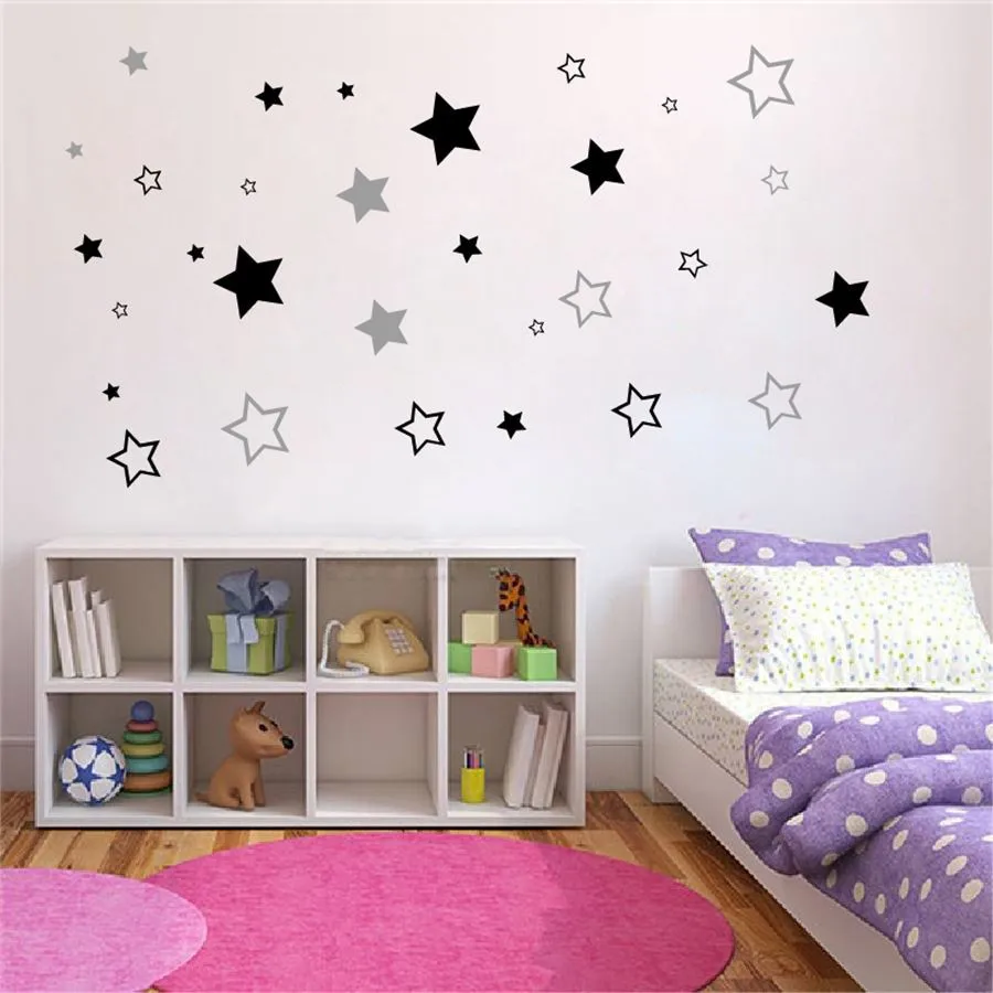 Наклейка на стену со звездами для детской комнаты, Виниловая наклейка на стену для детской комнаты