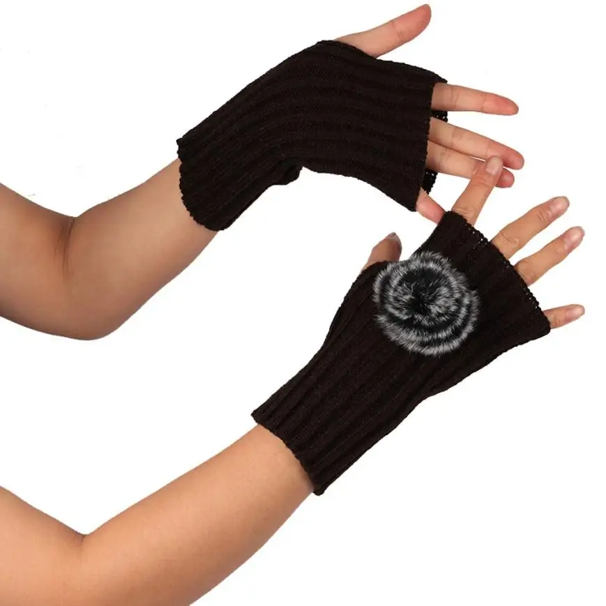 Muqgew модные изысканные вязаные крючком ARM Пальцев Новое поступление Зимние перчатки Варежки Унисекс мягкие теплые варежки перчатки