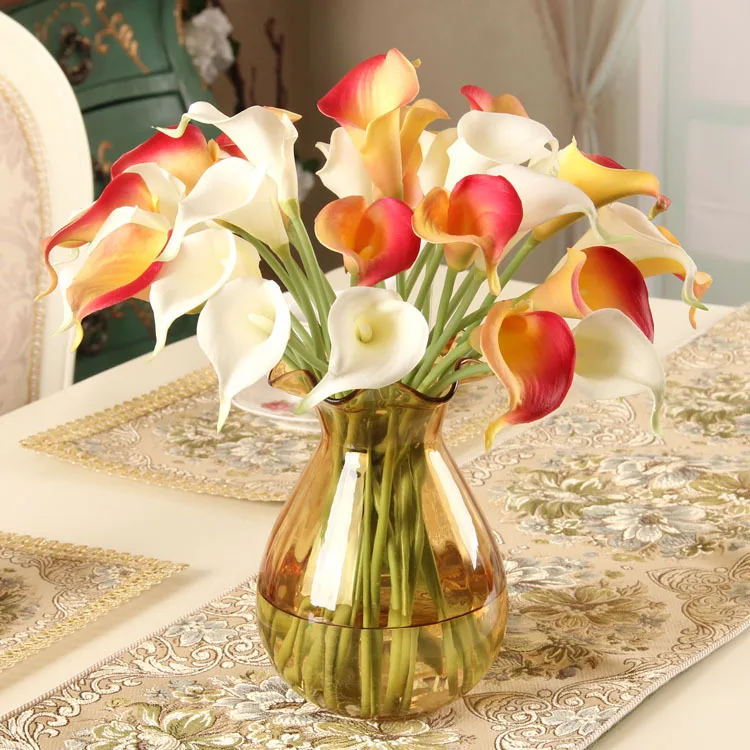

Nicro Artificial decorative flowers PU Real Touch Mini Calla Lily Wedding Party HOME Decoration New Party Home DIY #othld40