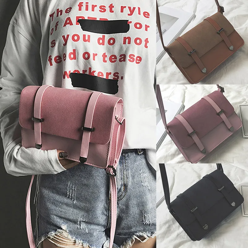 

Women Lady Girl Shoulder Crossbody Bag PU Buckle Fashion Solid Color For Mobile Phone New