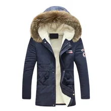 Heißer verkauf männer winter jacke slim fit fell kapuze casual jacken parka männer mantel 4 farben M-5XL AYG160