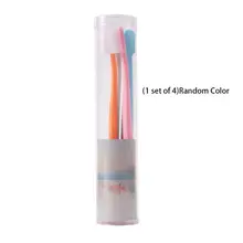 4 шт./компл. зубная щётка минималистский карамельный цвет мягкой щетиной головы гигиена полости рта семья зуб тематические товары про рептилий