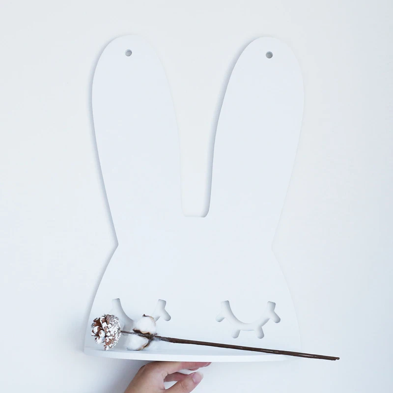 Скандинавский стиль деревянный Радужный Кролик для детской комнаты украшения детской комнаты дружественные кролик самодельные полки стены Clapboard