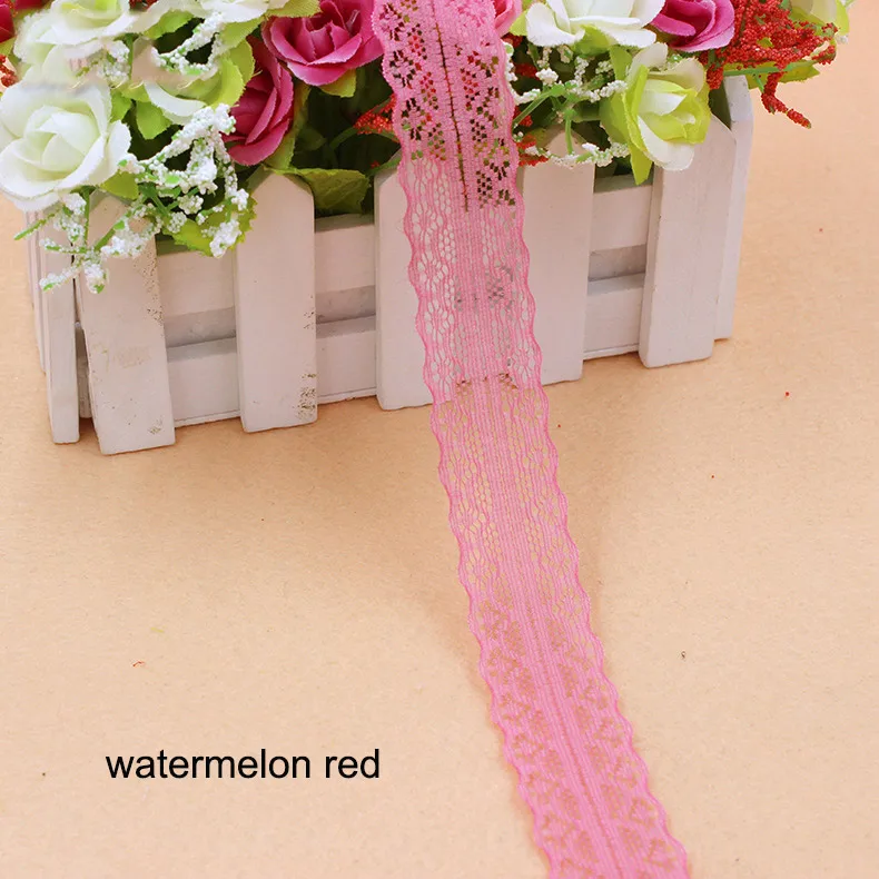 Горячая распродажа 10 ярдов кружево, лента, тесьма ширина 28 мм кружевная ткань отделка ленты для DIY швейная одежда ручной работы аксессуары для одежды - Цвет: watermelon red