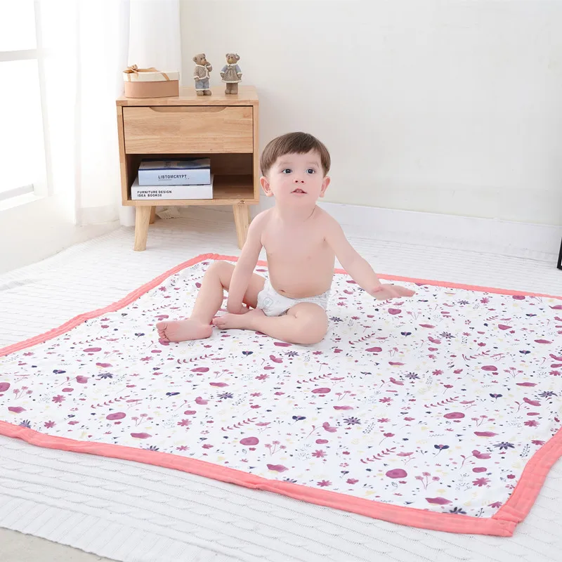 Четырехслойные детские пеленки, хлопковые детские муслиновые одеяла для новорожденных, 70% бамбуковое 30% хлопковое муслиновое одеяло