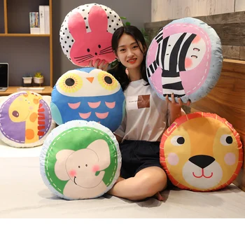 

ins elephant giraffe plush pillow cute animal shape stuffed soft cushion owl rabbit lion zebra toy kids pillow home decoration