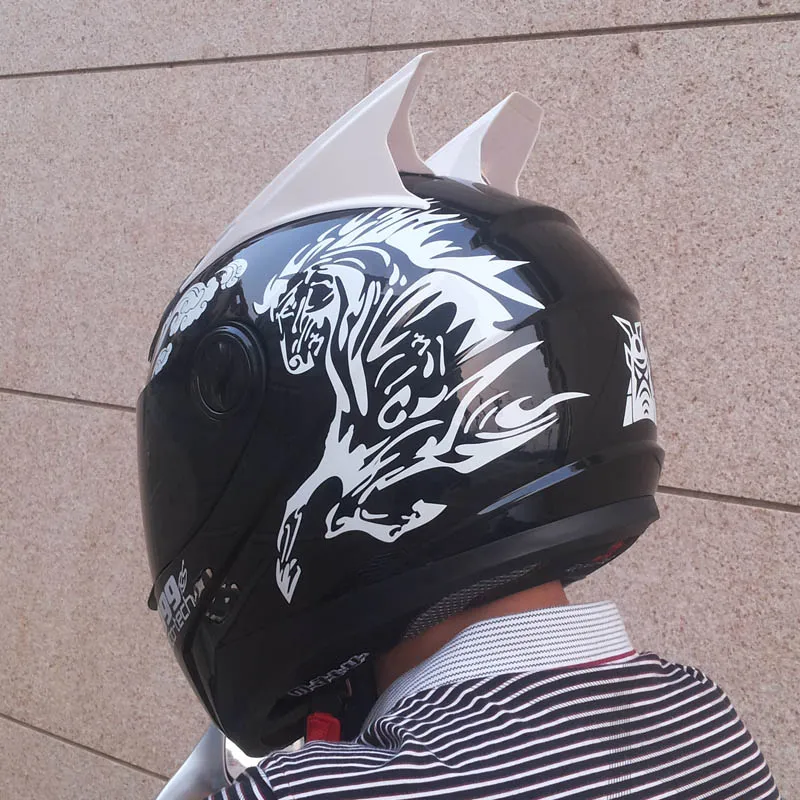 MALUSHUN унисекс мотоциклетный шлем откидной шлем открытый шлем для мотокросса винтажный шлем с белыми рожками