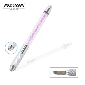 

ANGNYA Purple Rhinestone Acrylic Handle Eyebrow Embroidery Tattoo Pen Machine Single Head Single Piece