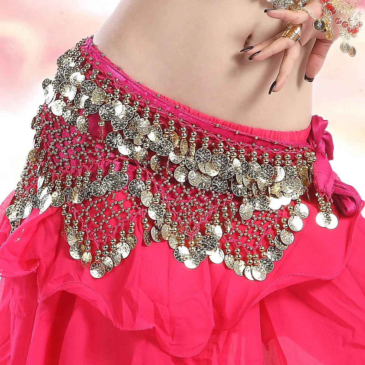 Free shipping Belly dance belly chain belt cummerbund trigonometric