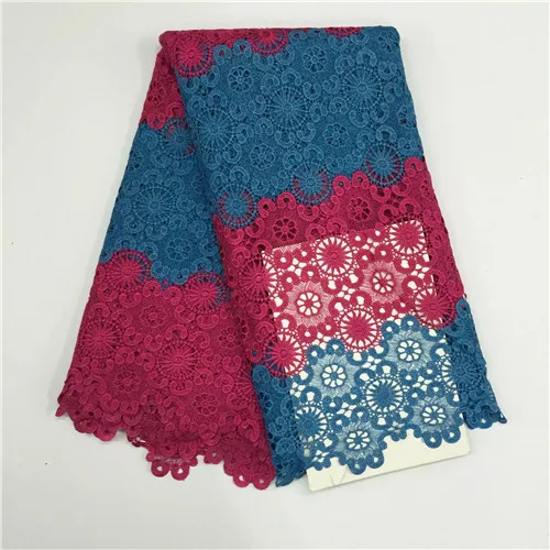 

African High Quality Water Soluble Lace Fabric Red Guipure Lace Fabric New Arrival African Guipure Lace Fabric 2017 With Stones