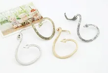 retro exaggerated snake clip on earrings fashion jewelry ear cuff masculino women earrings 3d ear jacket wrap earcuff brincos summer style snake ear cuff earrings for women monaco earings clip on ear fashion jewelry bijoux one set silver jewelry