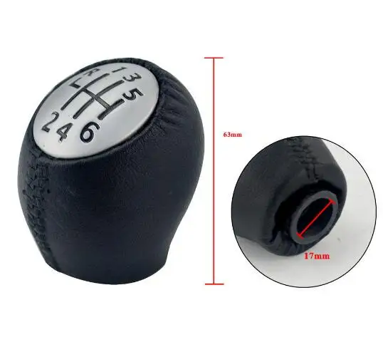 

6 Speed PU Leather Gear Shift Shifter Knob Lever Stick Fit For Renault Megane Clio Laguna Scenic Vauxhall Opel