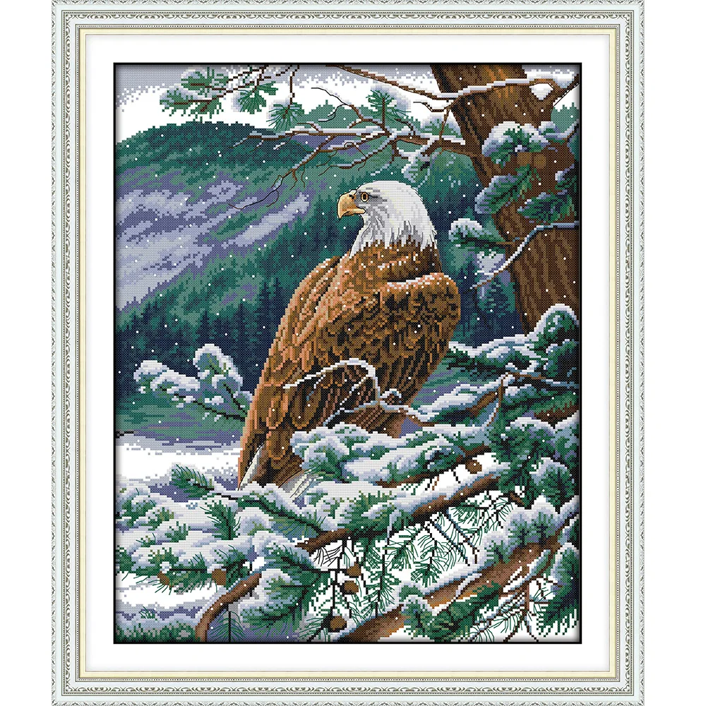 

animal pattern cross stitch, An overlooking Eagle 11CT 14CT suite embroidery cross-stitch set