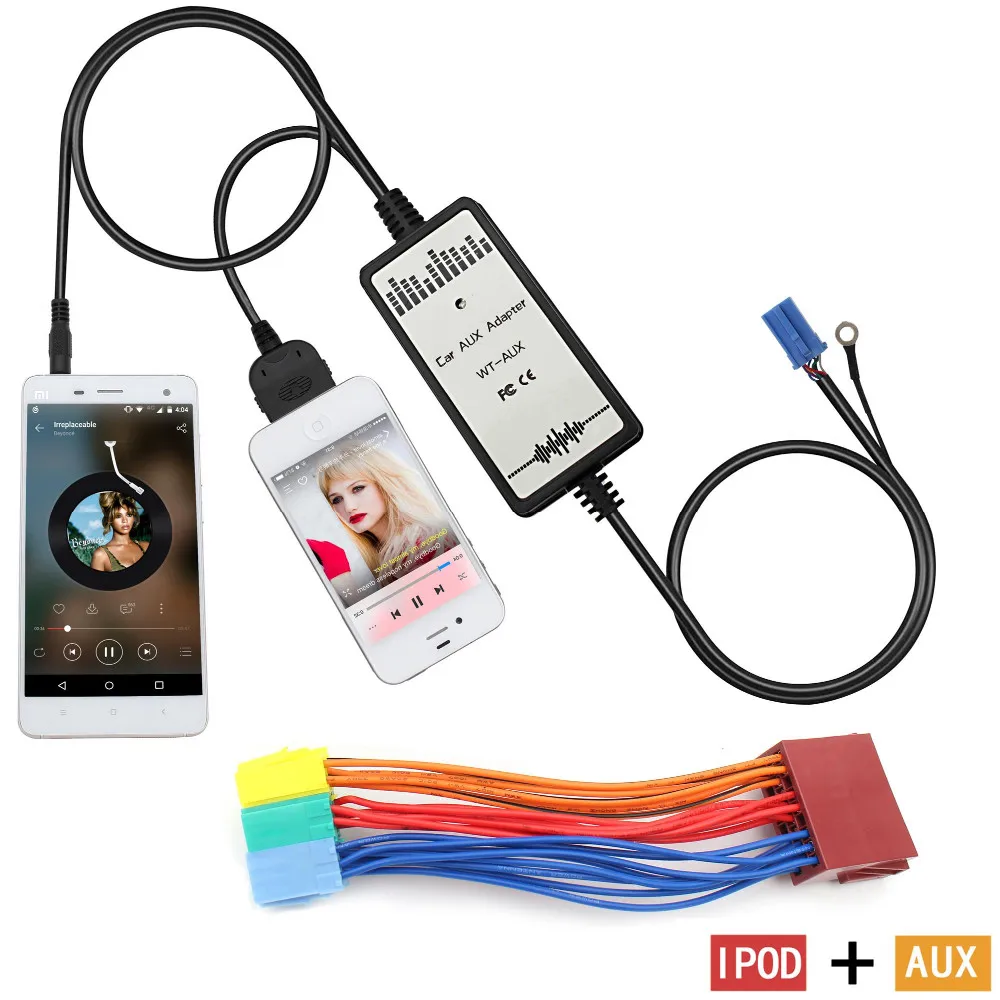 For ipod 3.5mm interface Car CD MP3 Player Phone 3.5mm AUX Adapter for