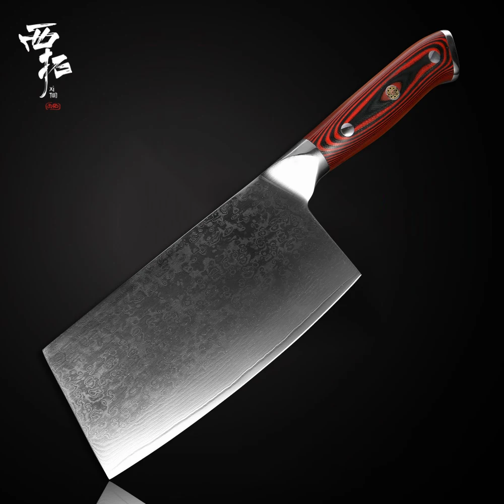 XITUO7 дюймов китайский кухонный нож шеф-повара из дамасской стали Острый Профессиональный Мясник нож b нож инструмент для приготовления пищи G10 Ручка