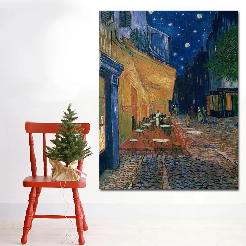 

SELFLESSLY VINCENT VAN GOGH Cafe Terrace in Arles at Night print landscape painting ART on camvas OIL PAINTING no frame
