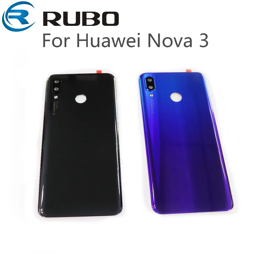 

For Huawei nova 3 Nova3 Back Battery Cover Case Rear Housing Cover Rear Door+camera lens+Adhesive Sticke