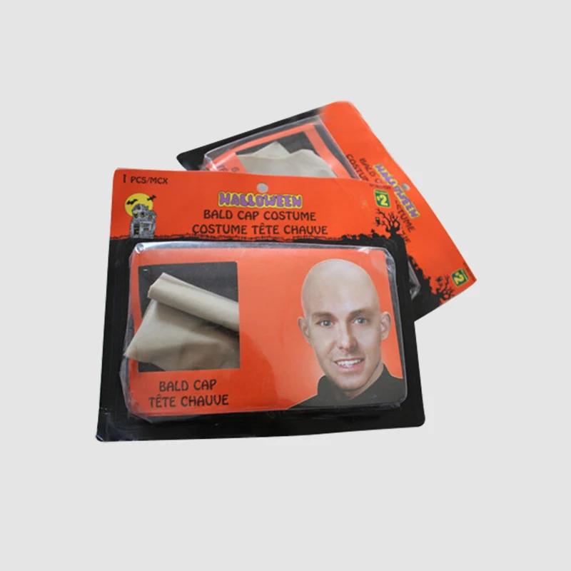 

Funny Reusable Fake Bald Head Skinhead Wig Cap Mens Ladies Unisex Halloween party Movies Costume Dress Up