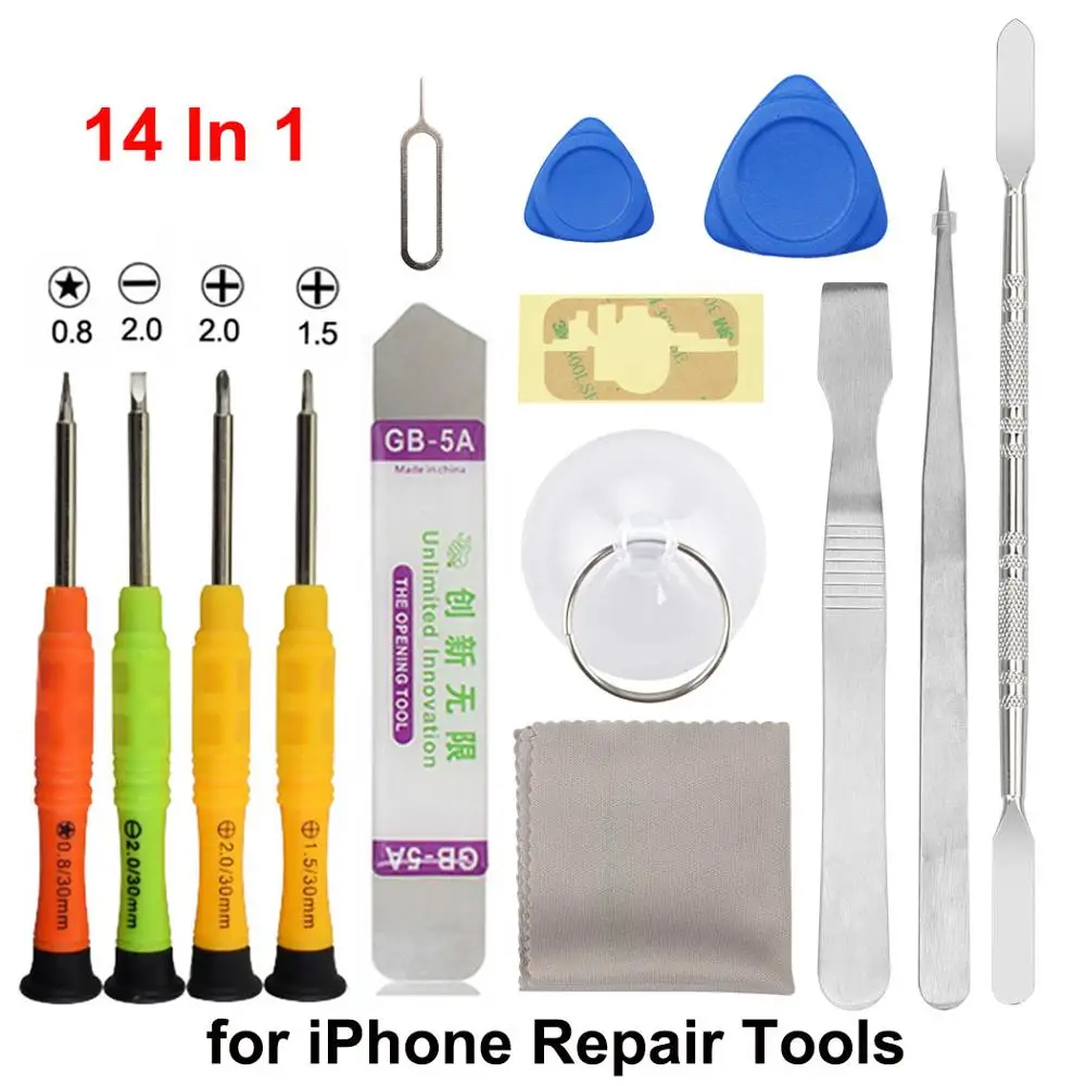 Мини-Набор прецизионных отверток, ручные инструменты для iPhone 4S 5S 6 6S 7 Samsung и т. Д., ремонт телефонов и планшетов - Цвет: FI-305-14Kit