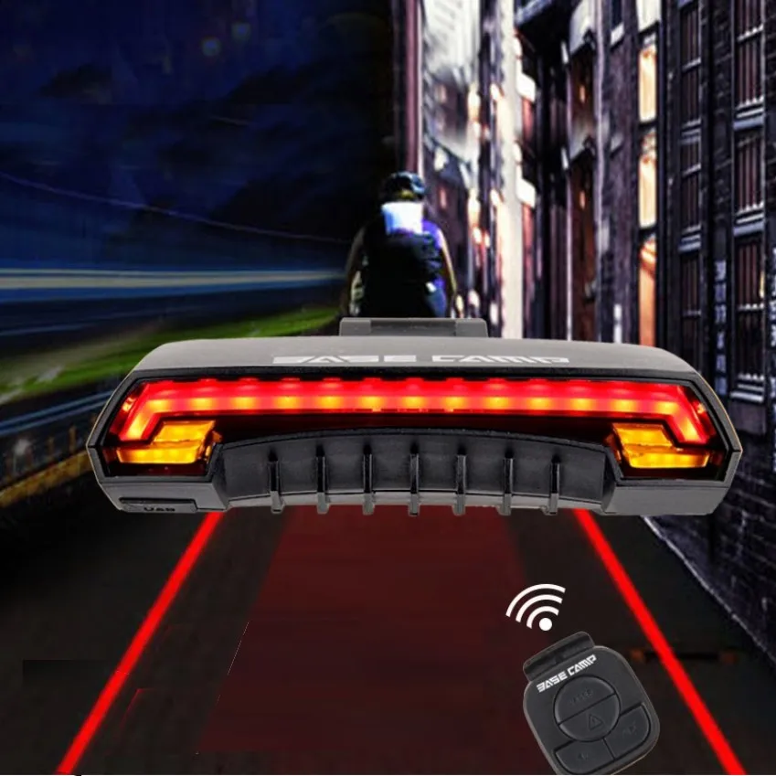 Perfect BASECAMP Intelligent remote control bike lights laser taillights turn signals security warning lights bicycle light cateye led 5
