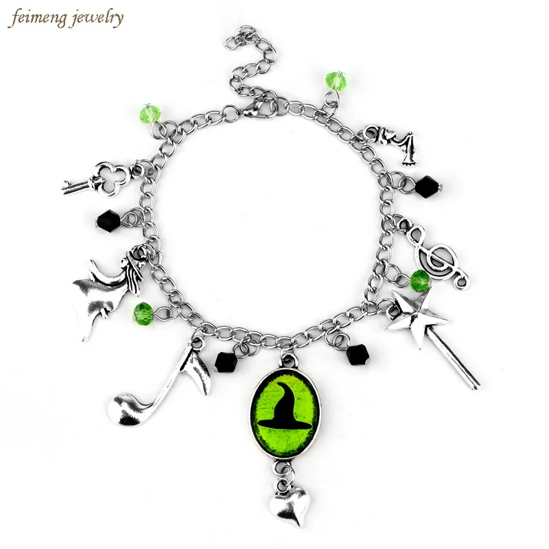 Wrist Defy Gravity Elphaba Glinda Crystal Beads Charm Pendent Bracelet & Bangle Wicked the Musical Girls & Women Christmas Gifts Wrist Defy Gravity Elphaba Glinda Crystal Beads Charm Pendent Bracelet & Bangle Wicked the Musical Girls & Women Christmas Gifts