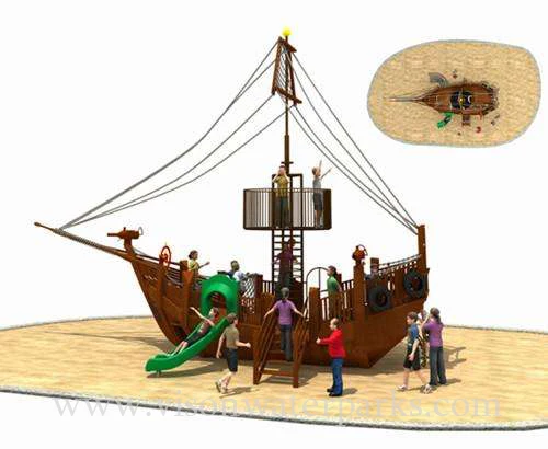 Карибский пиратский корабль катер парк бассейное оборудование детский мир спираль водная горка игровая площадка тобоган VP-03