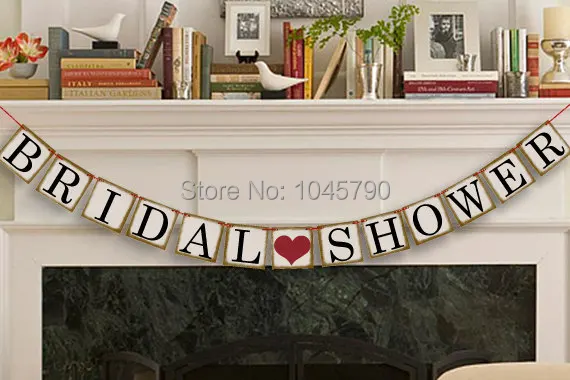 

Free Shipping 1 X Golden BRIDAL SHOWER Banner Wedding Sign Bridal Shower Party Decoration Supplies