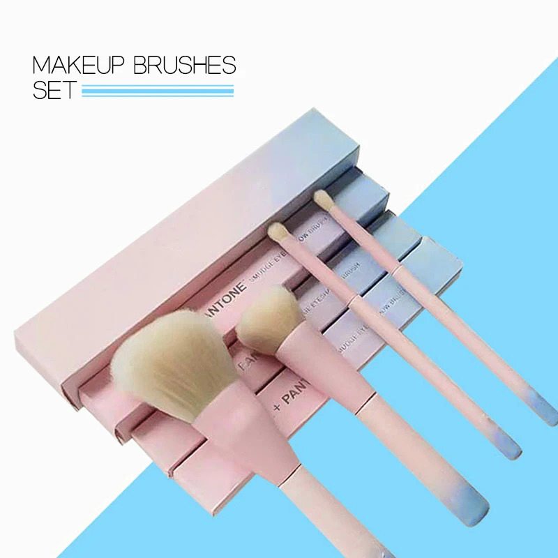 

High Quality 4Pcs Pink Blue Makeup Brushes Set Pincel Cosmetics Makeup Tool Powder Eyeshadow Powder Blush Brush Cosmetic Set