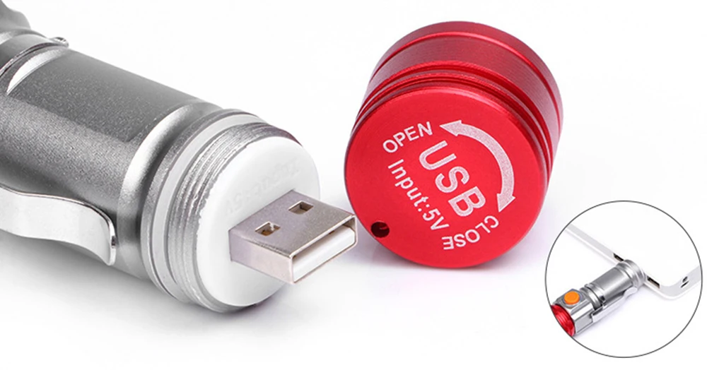 Clearance Bicycle light 4 color LED portable flashlight built-in rechargeable lithium battery USB charging waterproof zoom 3 mode lighting 13