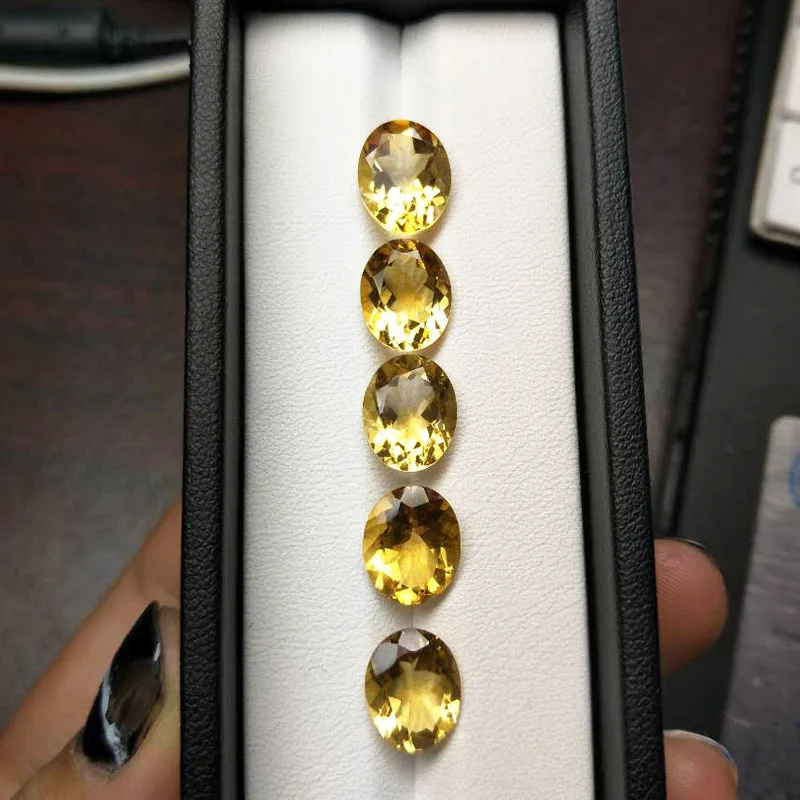 Tbj natural brazil citrine oval cut 9*11mm approx. 3ct up loose gemstones for silver jewelry