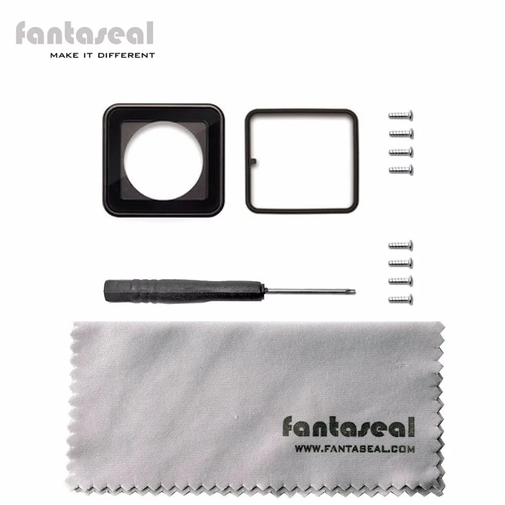 

Fantaseal Repair Replacement Lens Kit for GoPro Cover w/ Screw Driver Screw Lens Cloth for GoPro Hero 4/ 3+ Case Shell Housing