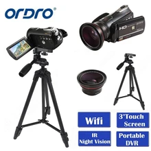 Ordro hdv-d395 портативный видеокамеры ночного видения full hd 1080 P 18×3.0 “сенсорный экран цифровой видеокамеры рекордер dv wi-fi