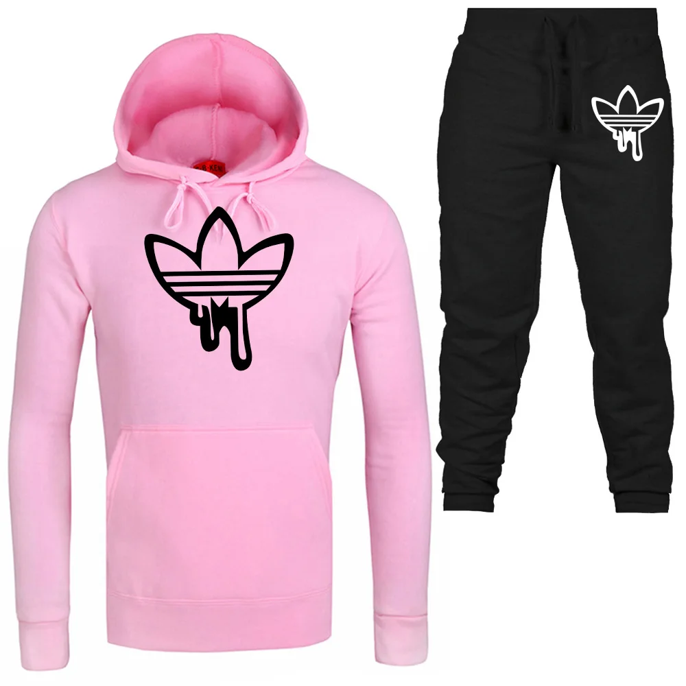 

2019 New Brand ADI Hoodie Men/Women Fashion Hoodies Sweatshirts+Pants Suits Autumn Winter Warm Fleece Hooded Pullover