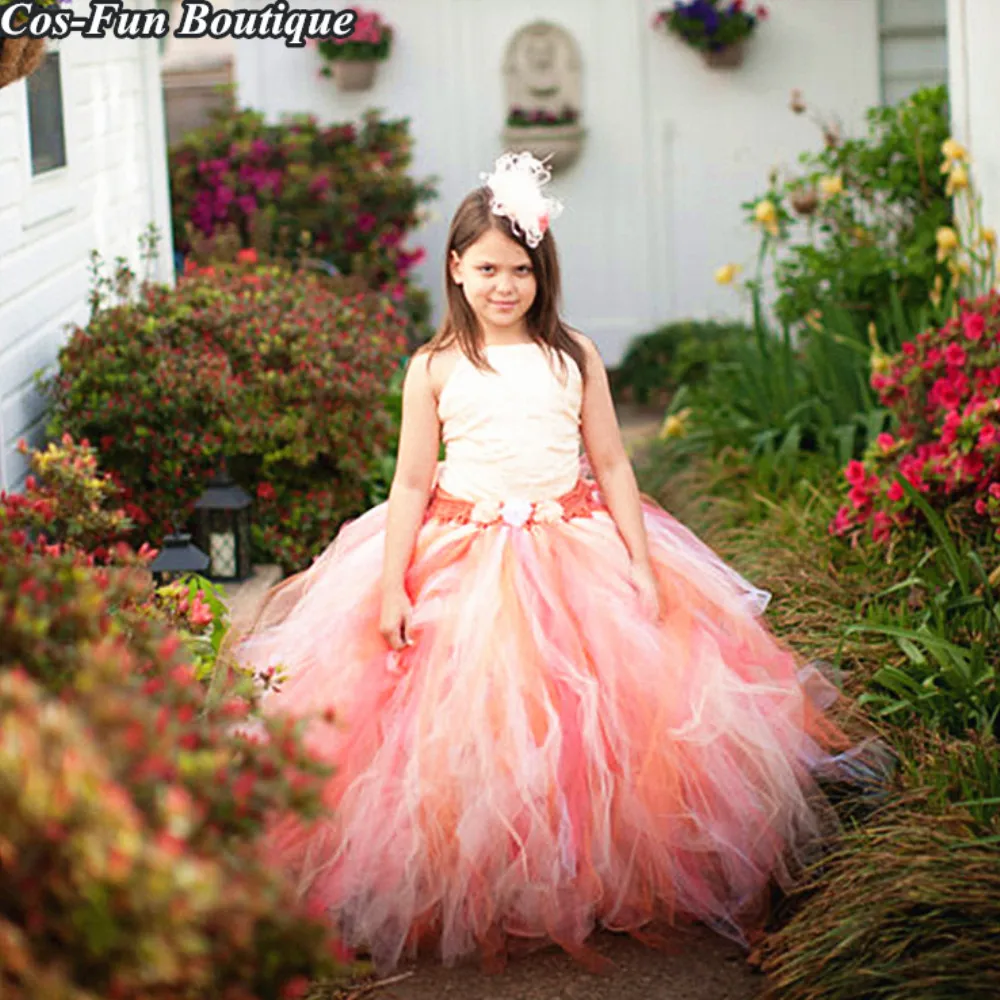 

Quality Handwork Girl Costume Formal Flowers Puffy Girls Dress Birthday Party Wedding Dress Up Kids Dresses Clothes Set W047
