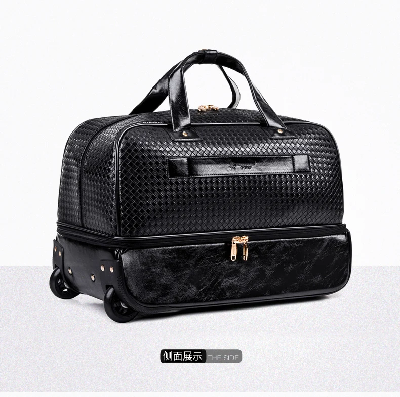 Модный высококачественный PU чемодан на колесиках для женщин, большая емкость, портативный Багаж на колесиках, мужская сумка для деловых поездок